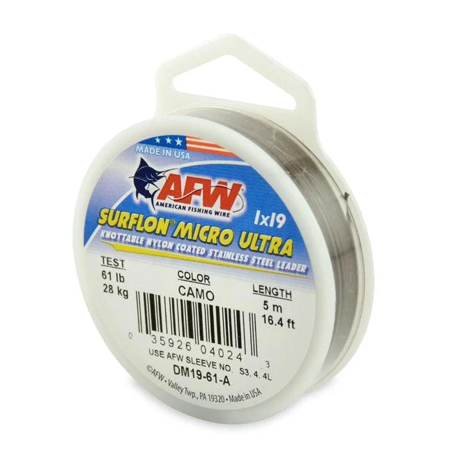 American Fishing Wire Surflon Micro Ultra Nylon Coated Stainless Steel Wire Leader
