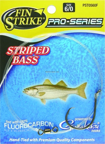 Fin Strike Pro Series Striped Bass Rig Octopus Cir Hk & Fluoro, Blk, w/SPRO